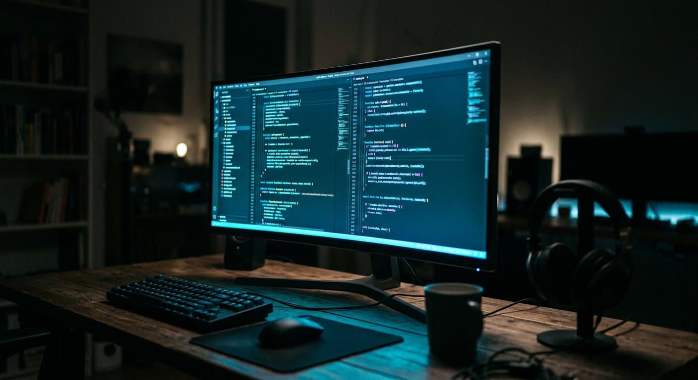 Code on a monitor during software development